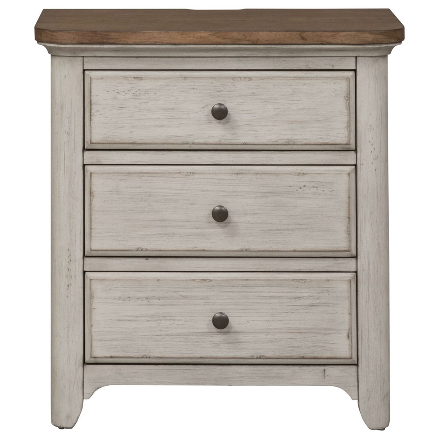 Farmhouse 3 discount drawer nightstand